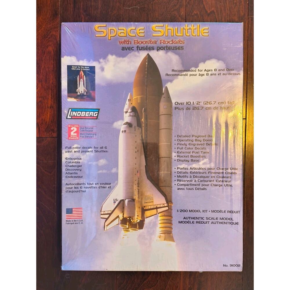 Vintage Lindberg Space Shuttle w/ Boosters 1/200 Scale Model Kit#91002 Sealed!